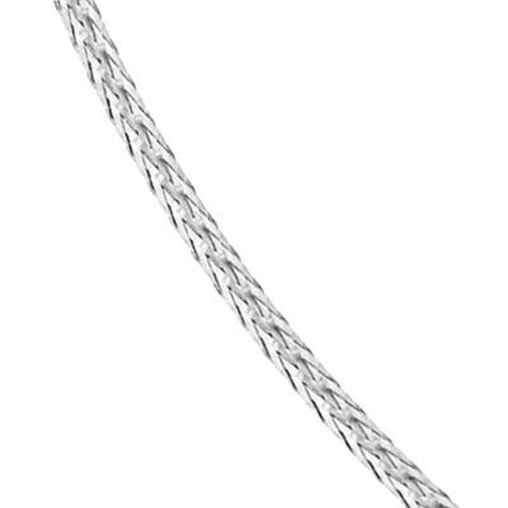 14k White Gold Round Spring Clasp Thin Chain Necklace, 15.5 Long