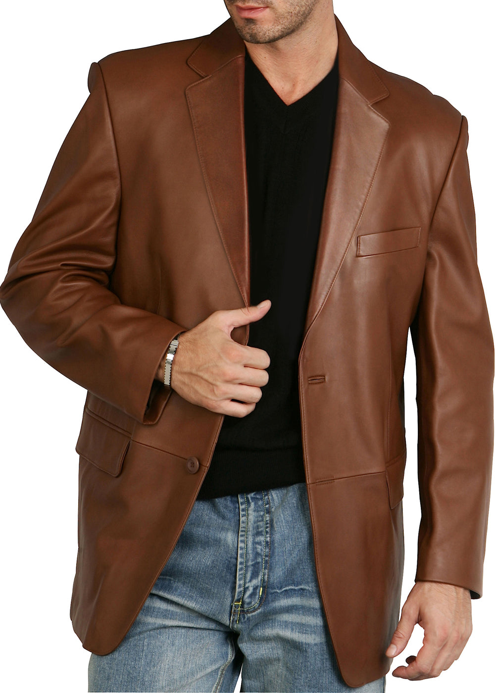 Big and tall leather blazer best sale