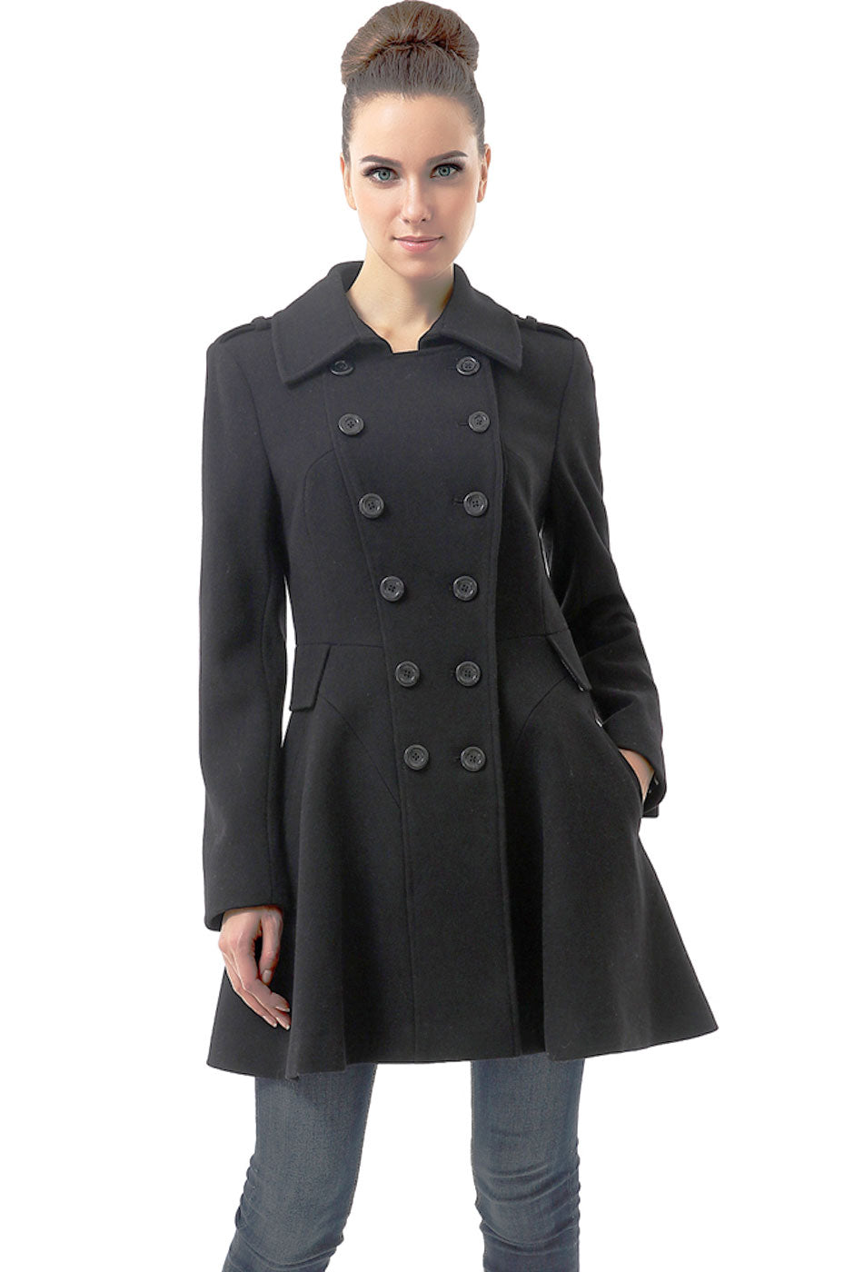 BGSD Women Emy Fit & Flare Wool Pea Coat – Luxury Lane