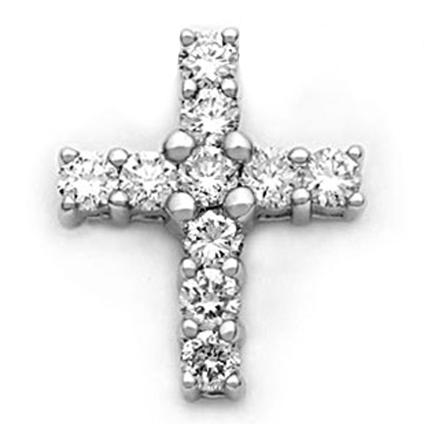 18k White Gold Diamond Cross Pendant