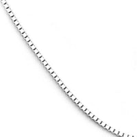 14k White Gold Italian Baby Box Chain 0.69mm 17.5 inch long