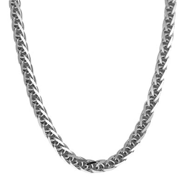 14k White Gold Italian Wheat Chain 1.24mm wide 17.5 inch long