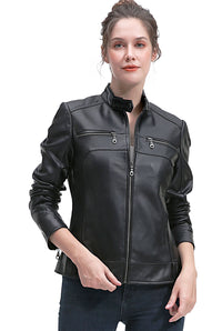 BGSD Women Adele Lambskin Leather Jacket