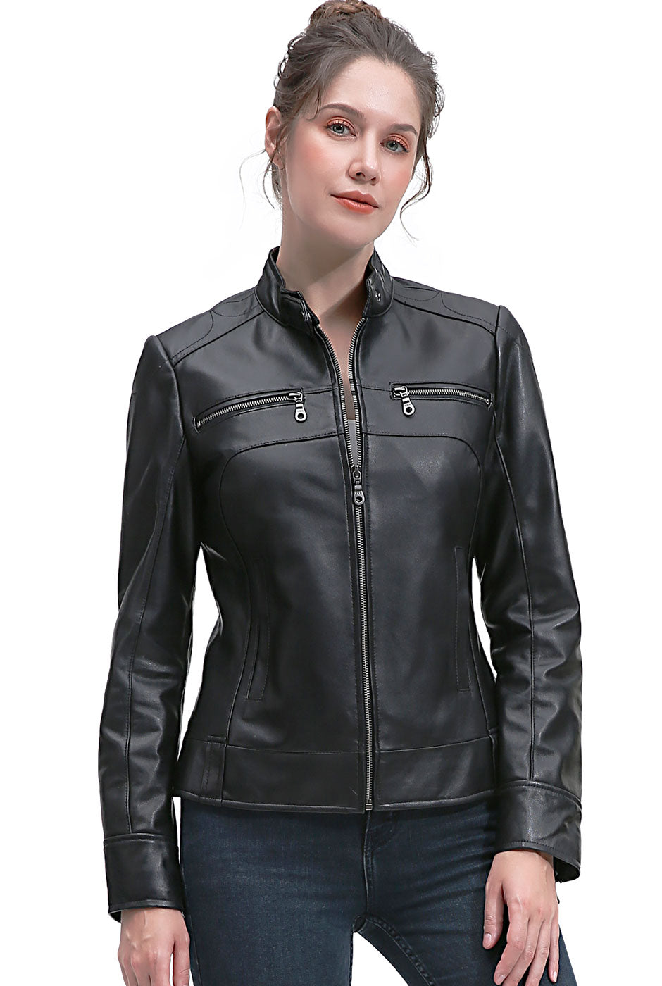 BGSD Women Adele Lambskin Leather Jacket