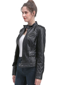 BGSD Women Clara Lambskin Leather Jacket