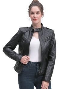 BGSD Women Clara Lambskin Leather Jacket