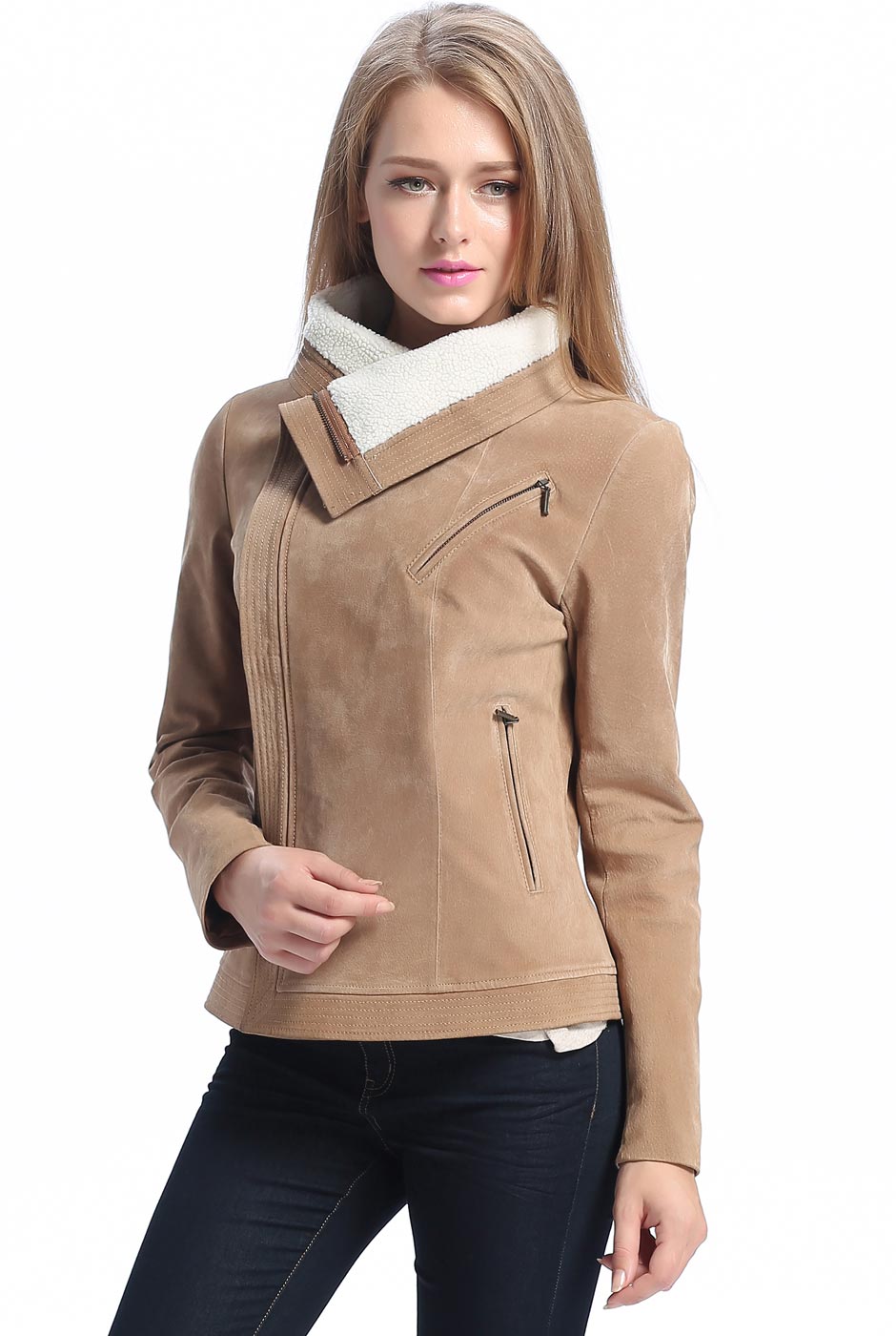 BGSD Women Chana Suede Leather Jacket