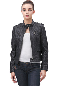 BGSD Women Hanna Quilted Lambskin Leather Jacket