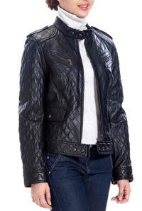 BGSD Women Hanna Quilted Lambskin Leather Jacket