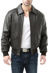 Landing Leathers Men Air Force A-2 Leather Flight Bomber Jacket