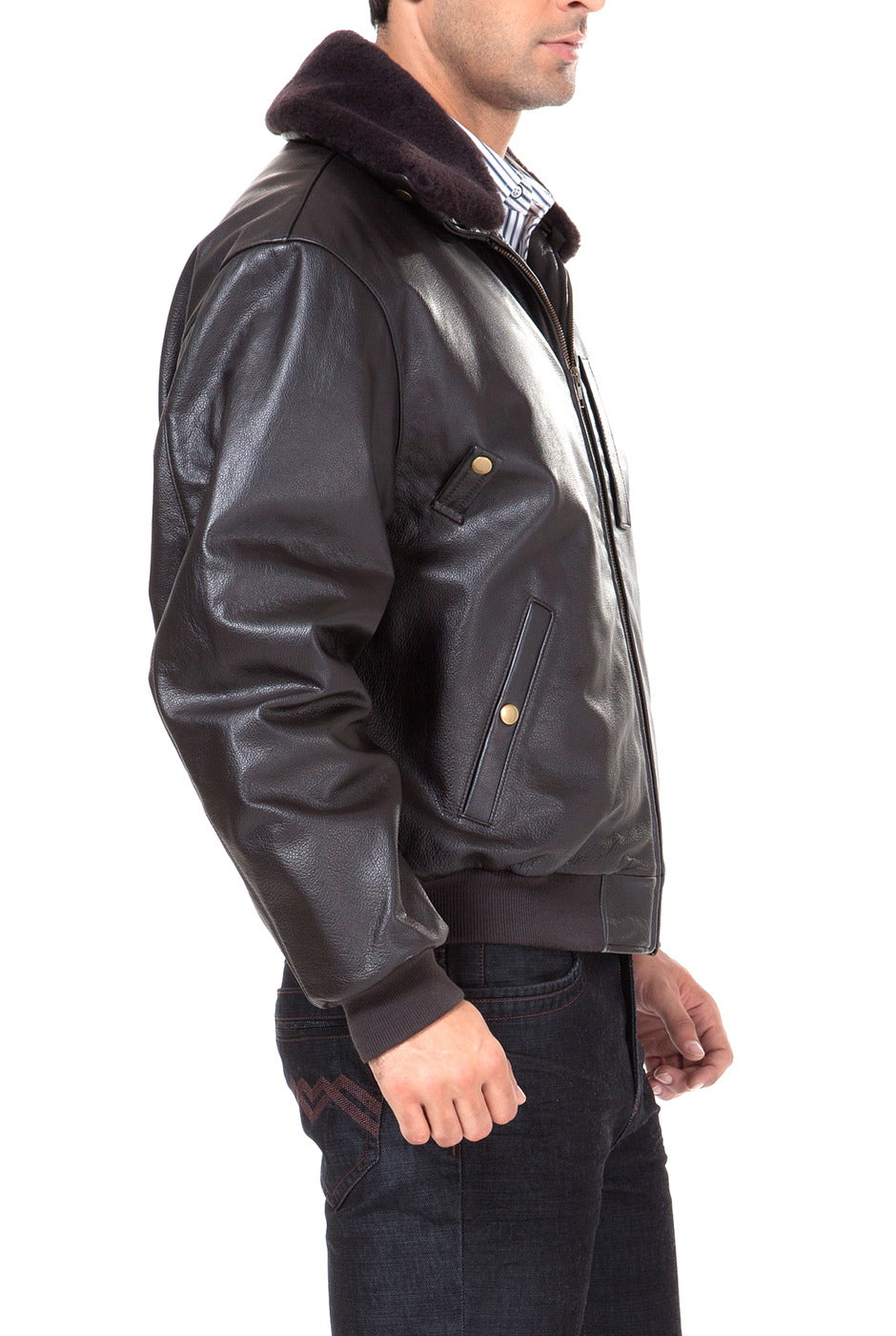 Landing Leathers Men Air Force B-15 Leather Flight Bomber Jacket