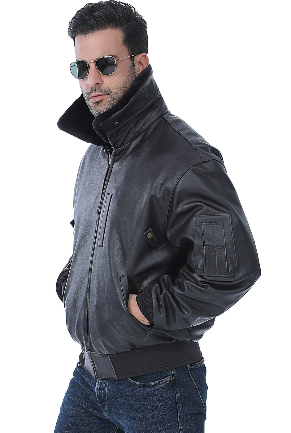 Air force landing hot sale leather jacket