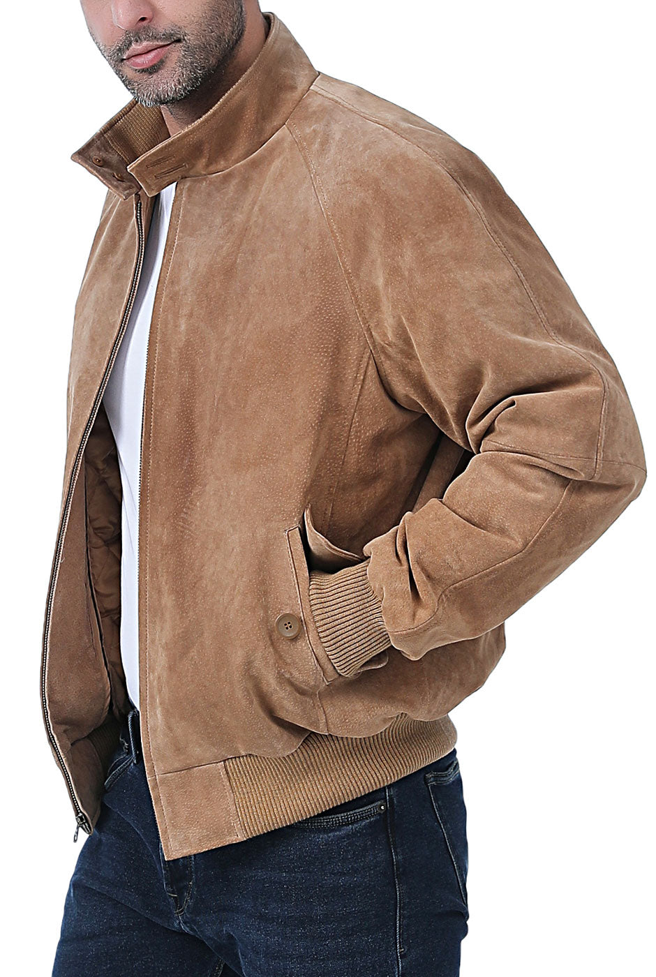 Landing Leathers Men WWII Suede Leather Bomber Jacket – Luxury Lane