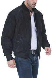 Landing Leathers Men WWII Suede Leather Bomber Jacket