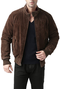 Landing Leathers Monogram Collection Men WWII Suede Leather Bomber Jacket