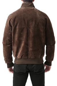 Landing Leathers Monogram Collection Men WWII Suede Leather Bomber Jacket