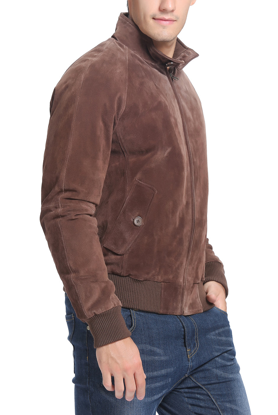 Landing Leathers Men WWII Suede Leather Bomber Jacket