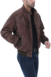 Landing Leathers Monogram Collection Men WWII Suede Leather Bomber Jacket