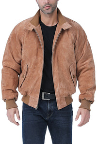 Landing Leathers Men WWII Suede Leather Bomber Jacket