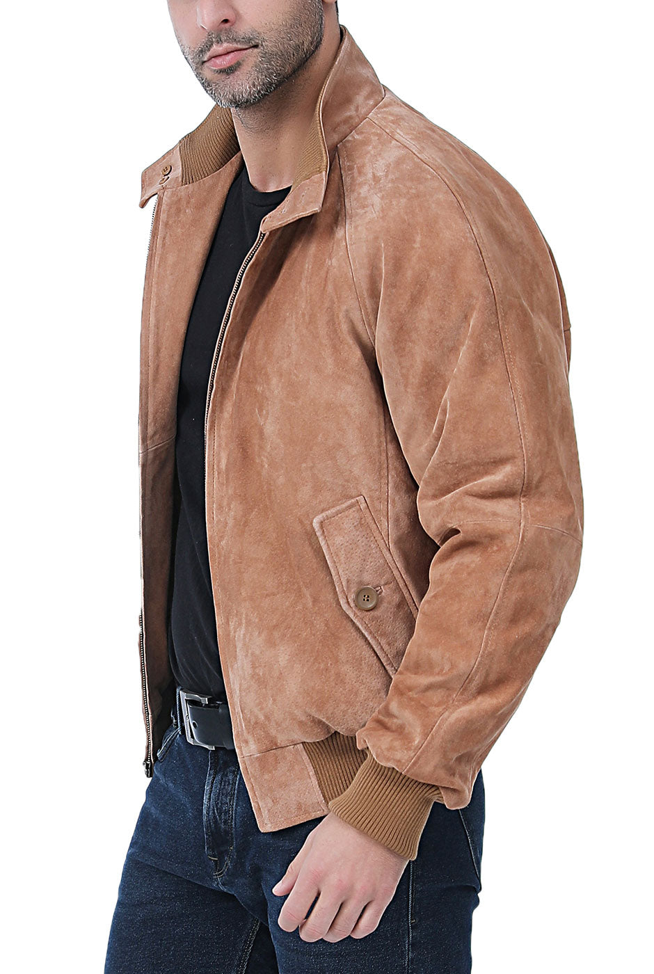 Landing Leathers Men WWII Suede Leather Bomber Jacket