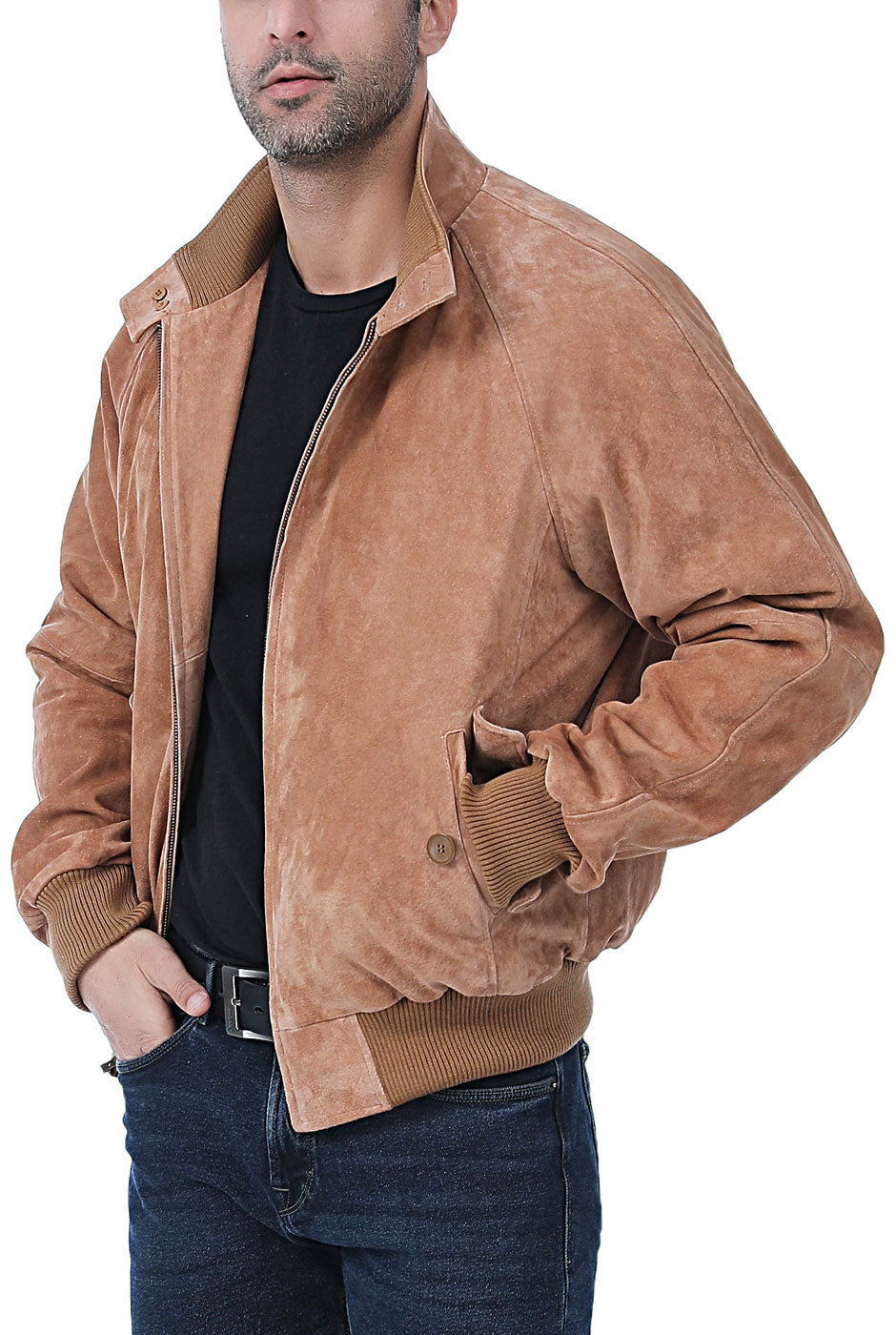 Landing Leathers Men WWII Suede Leather Bomber Jacket – Luxury Lane