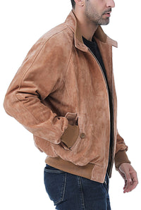 Landing Leathers Men WWII Suede Leather Bomber Jacket