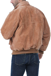 Landing Leathers Men WWII Suede Leather Bomber Jacket