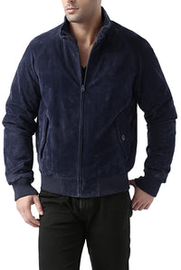 Landing Leathers Men WWII Suede Leather Bomber Jacket