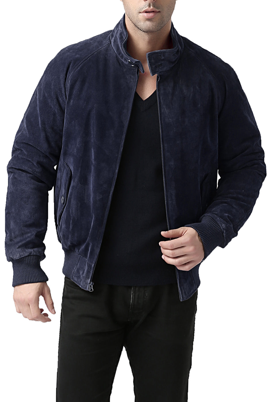 Landing Leathers Men WWII Suede Leather Bomber Jacket