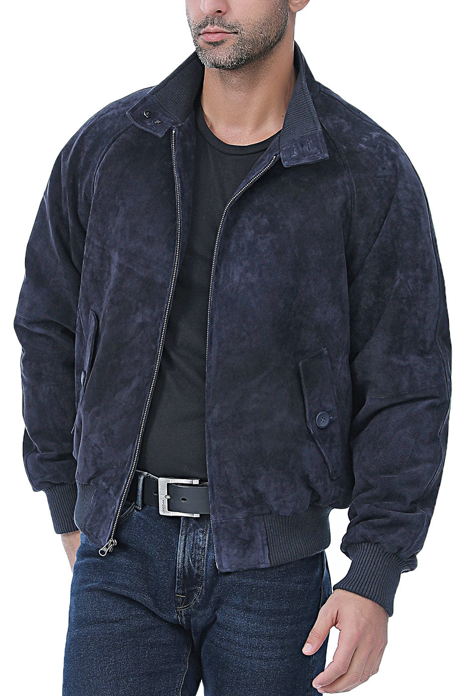 Landing Leathers Monogram Collection Men WWII Suede Leather Bomber Jacket