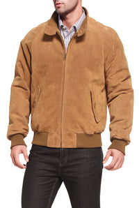 Landing Leathers Men WWII Suede Leather Bomber Jacket