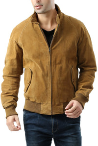 Landing Leathers Men WWII Suede Leather Bomber Jacket