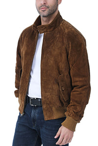 Landing Leathers Men WWII Suede Leather Bomber Jacket