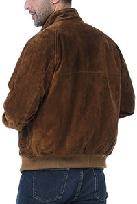 Landing Leathers Men WWII Suede Leather Bomber Jacket