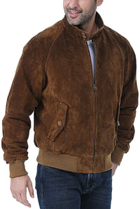 Landing Leathers Men WWII Suede Leather Bomber Jacket