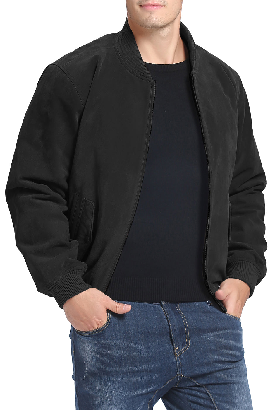 BGSD Men Urban Leather Bomber Jacket