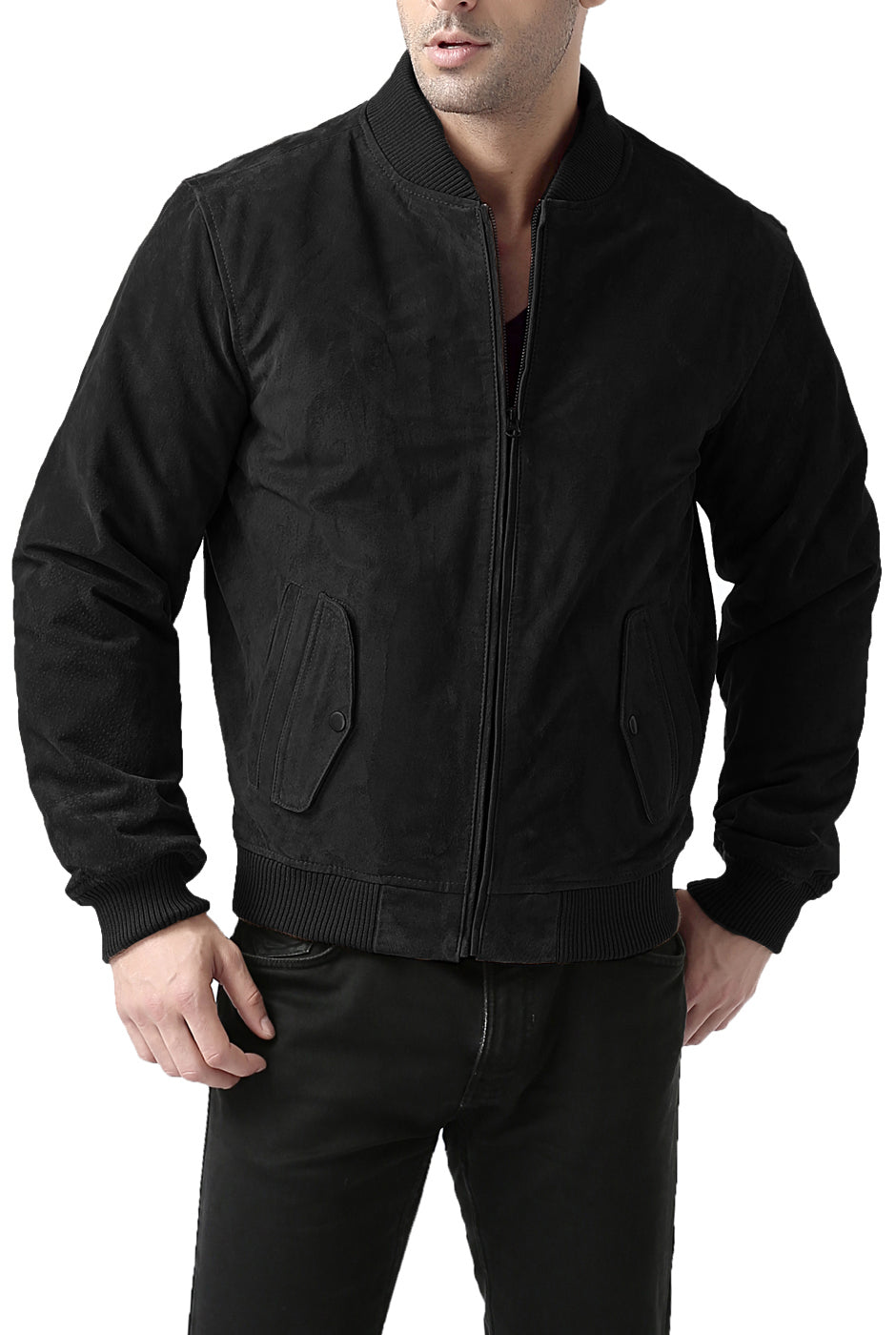 BGSD Men Urban Leather Bomber Jacket