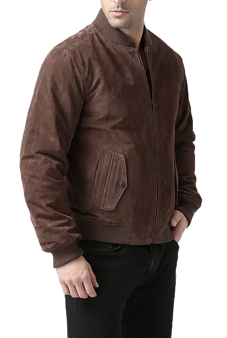 BGSD Men Urban Leather Bomber Jacket