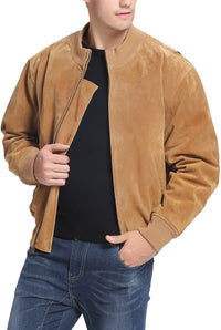 Landing Leathers Men WWII Suede Leather Tanker Jacket