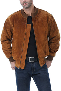 Landing Leathers Men WWII Suede Leather Tanker Jacket