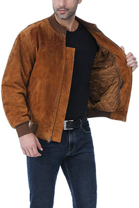 Landing Leathers Men WWII Suede Leather Tanker Jacket