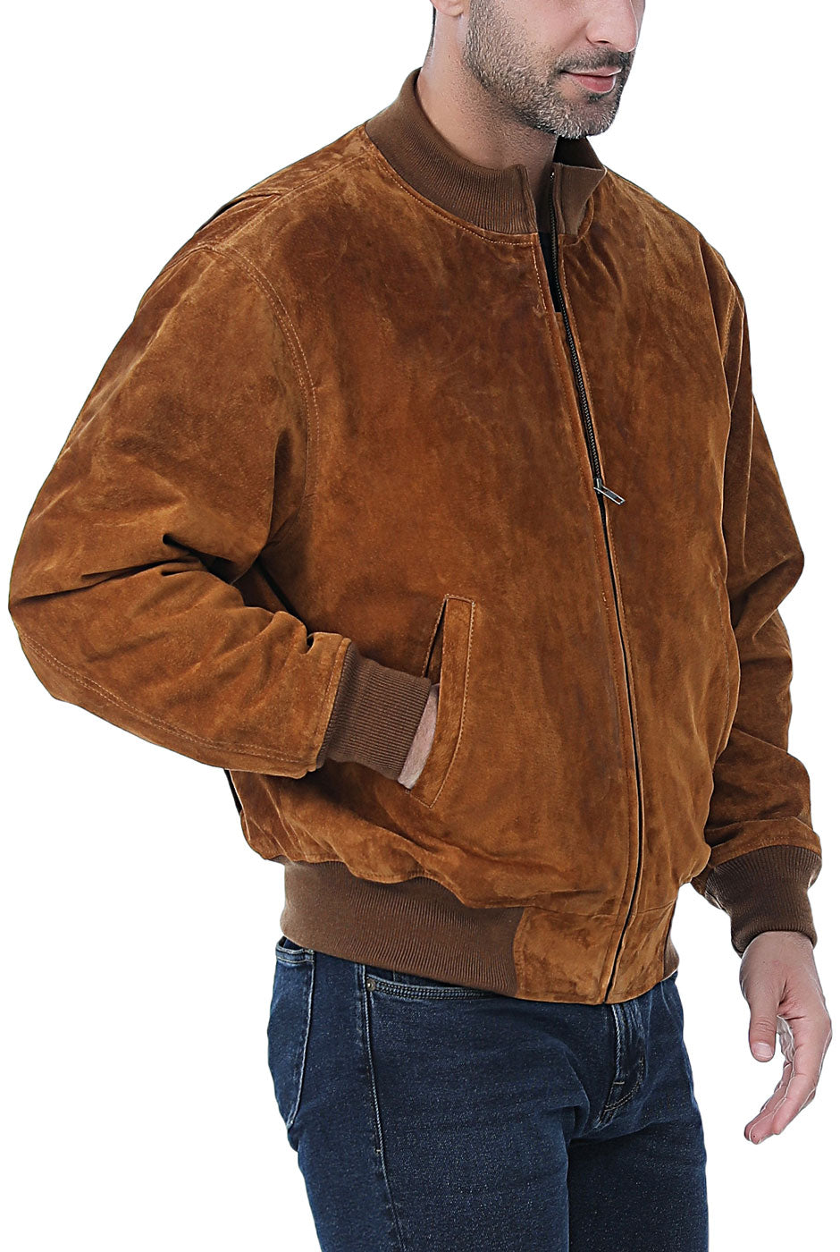 Landing Leathers Men WWII Suede Leather Tanker Jacket