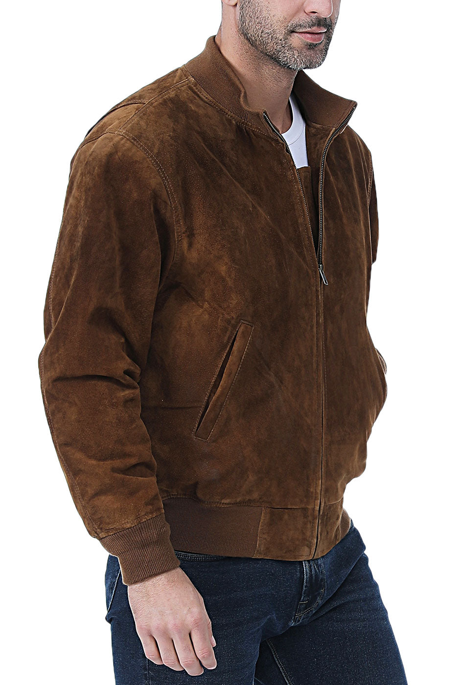 Landing Leathers Men WWII Suede Leather Tanker Jacket