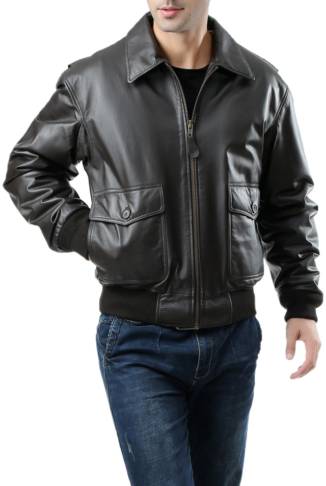 Landing Leathers Men Premium Air Force G-2 Leather Flight Bomber Jacket