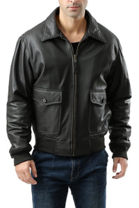 Landing Leathers Men Premium Air Force G-2 Leather Flight Bomber Jacket