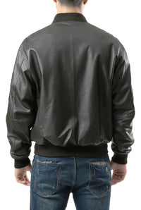 Landing Leathers Men MA-1 Leather Flight Bomber Jacket