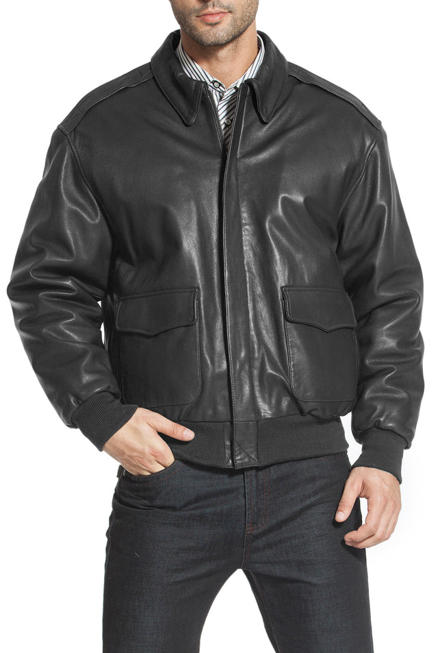 Landing Leathers Air Force Men A-2 Goatskin Leather Flight Bomber Jacket