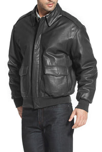 Landing Leathers Air Force Men A-2 Goatskin Leather Flight Bomber Jacket