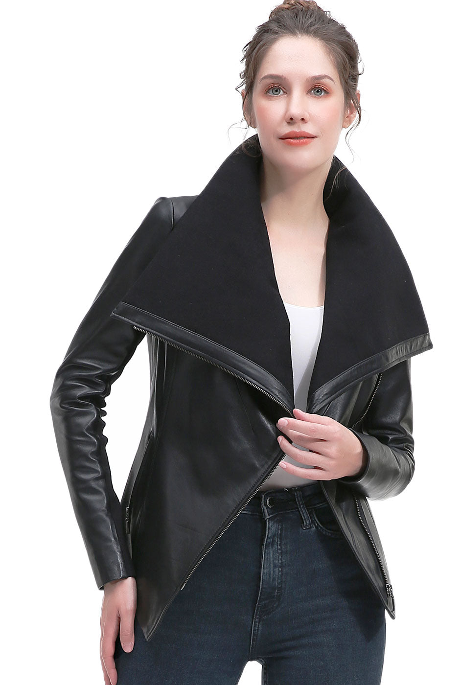 BGSD Women Kiara Lambskin Leather Jacket