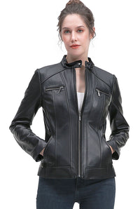 BGSD Women Kaira Lambskin Leather Jacket